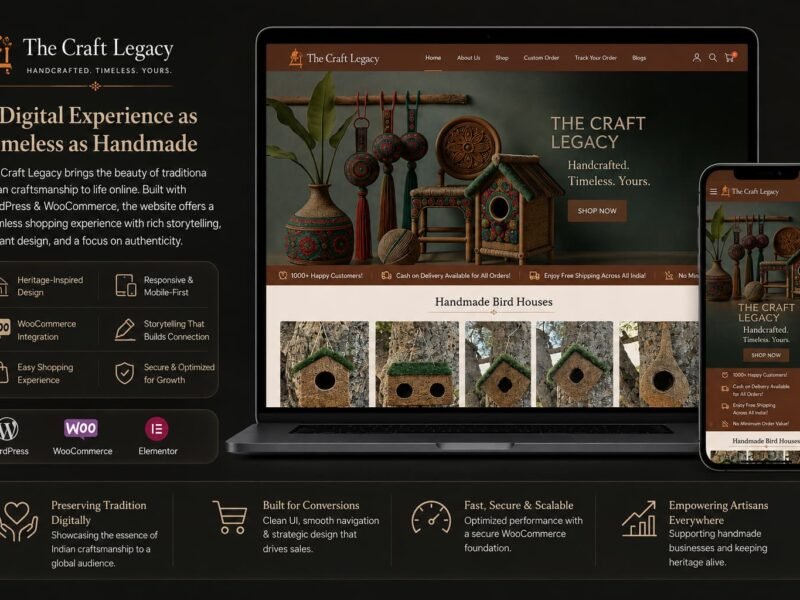 Thecraftlegacy.in – Handcrafted Rajwadi Wooden Furniture And Birdshomes Ecommerce Website