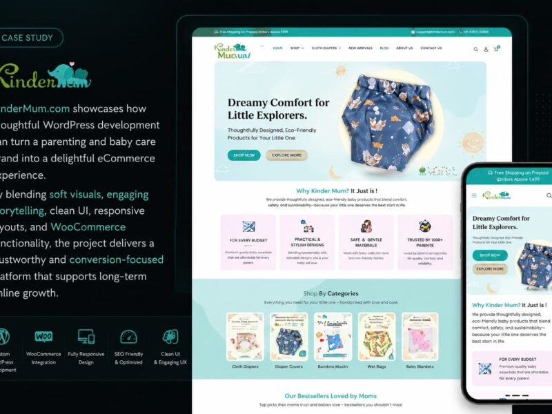 Kindermum.com – Baby Care · eCommerce · Mother & Baby Brand Ecommerce Website